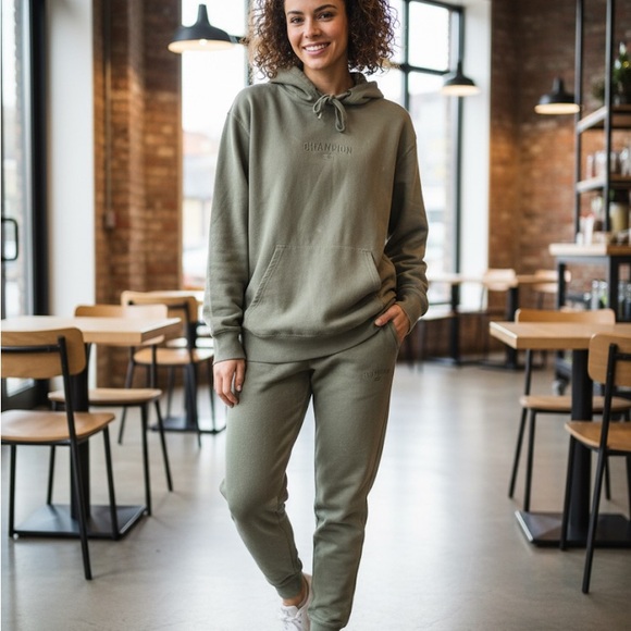 Champion Light Olive Green Women's Hoodie - Picture 1 of 3